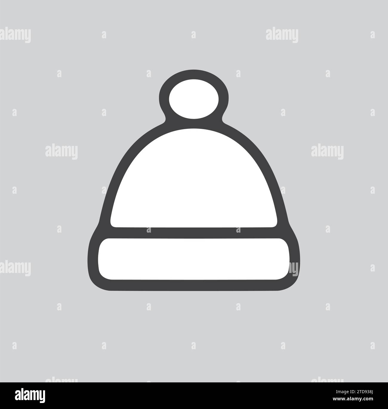 Knitted cap icon on a background Stock Vector