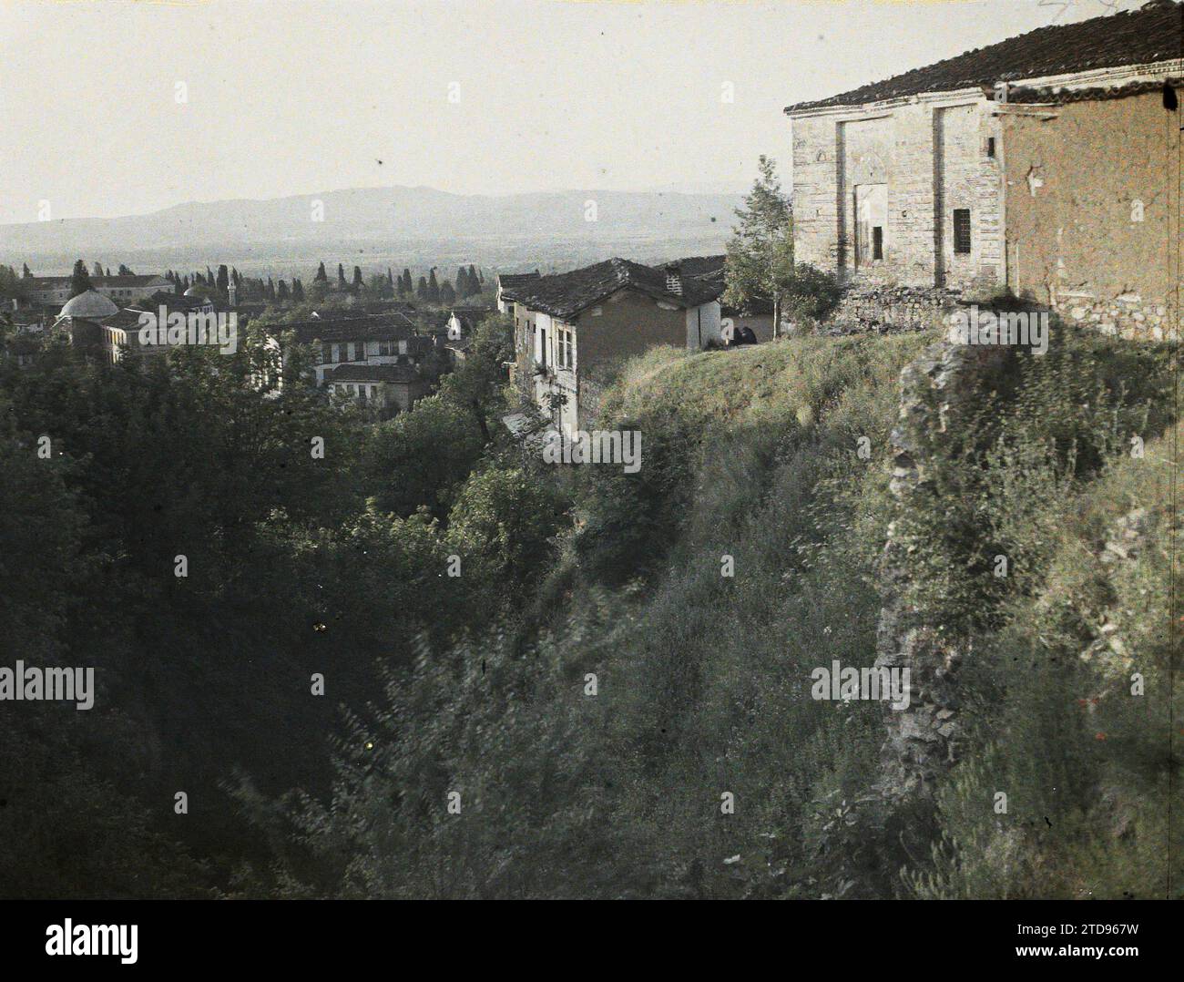 Urban Ravines Bursa, Turkey Houses above a ravine and Bursa plain in the distance ...