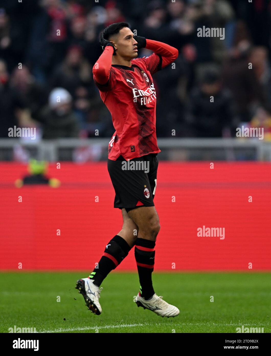 Milan, Italy. 17th Dec, 2023. Tijjani Reijnders Of AC Milan Celebrates ...