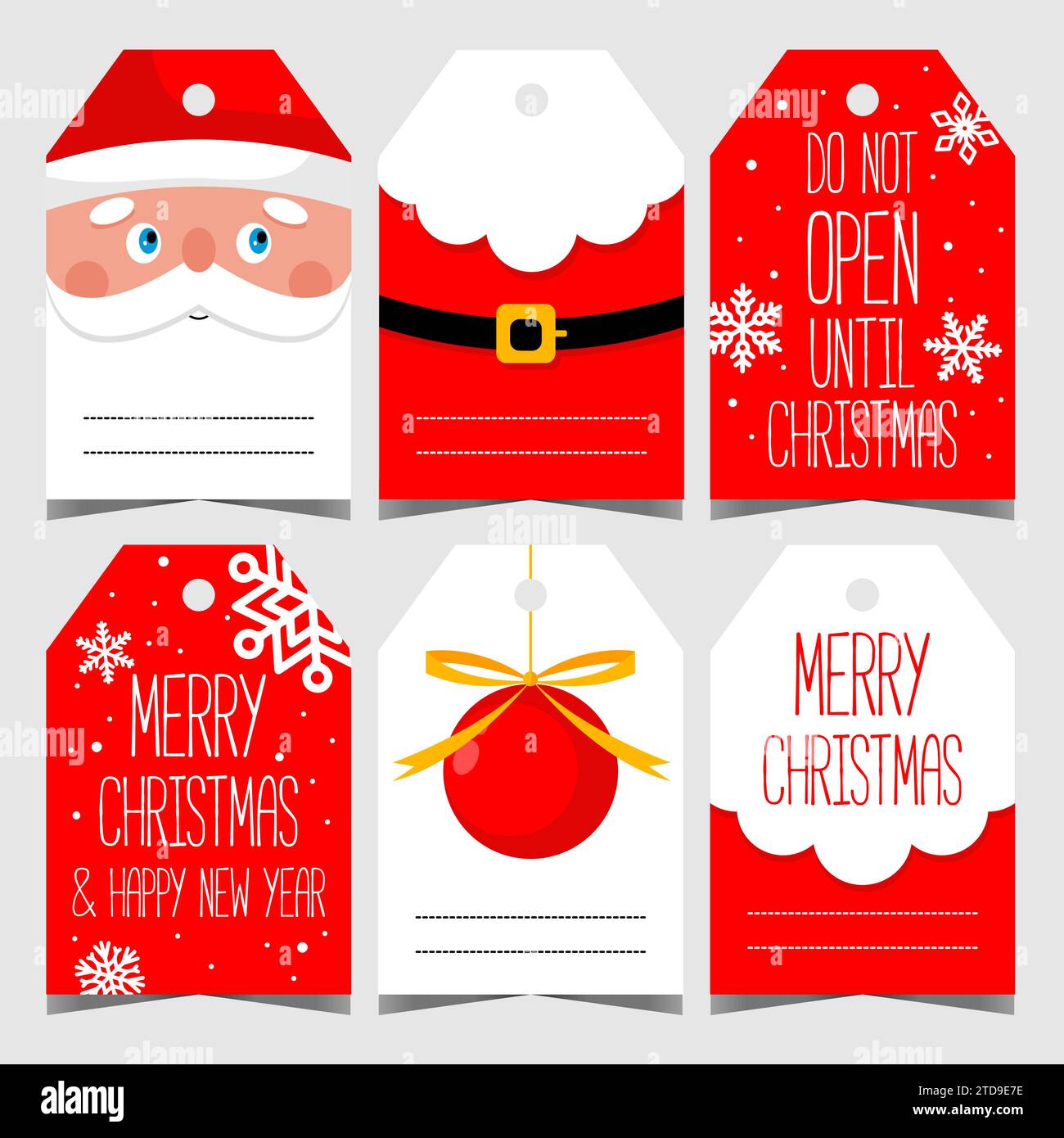 Merry Christmas Gift Tags Kraft Paper Tags Santa Claus Snowflake