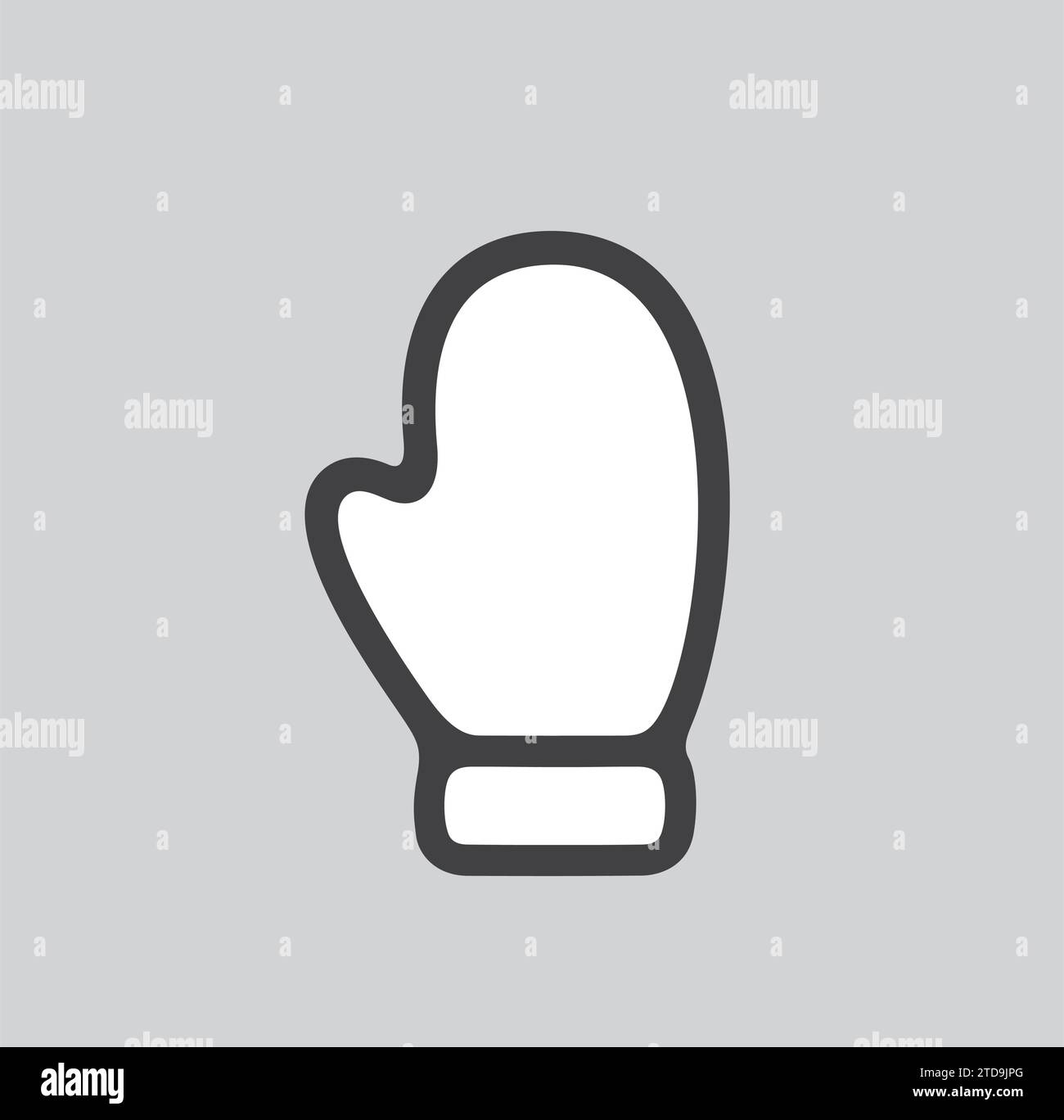 Mitten line icon on a background. Vector illustration. Stock Vector