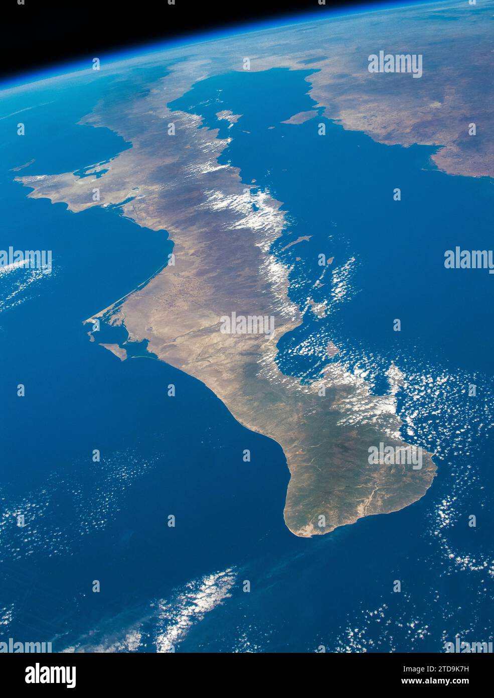 Aerial of the Gulf of California and Baja, elements of this image