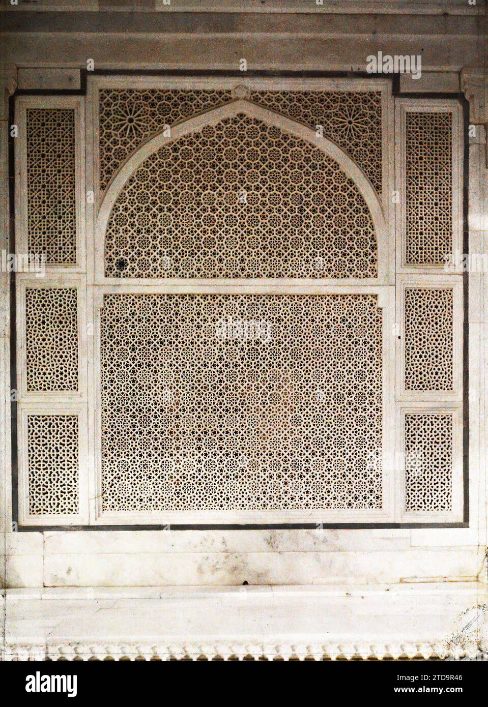 Fatehpur Sikri, India Chiseled marble claustras or jalis, seen from the