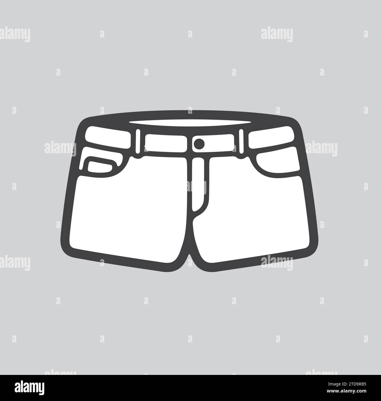 Denim shorts line icon on a background. Vector illustration. Stock Vector