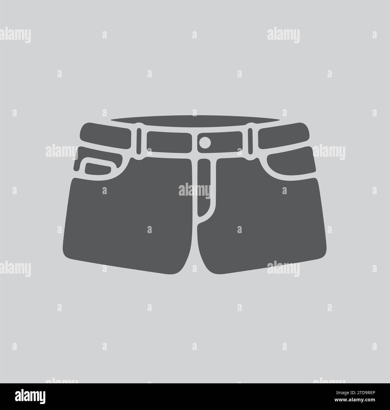 Denim shorts icon on a background. Vector illustration. Stock Vector