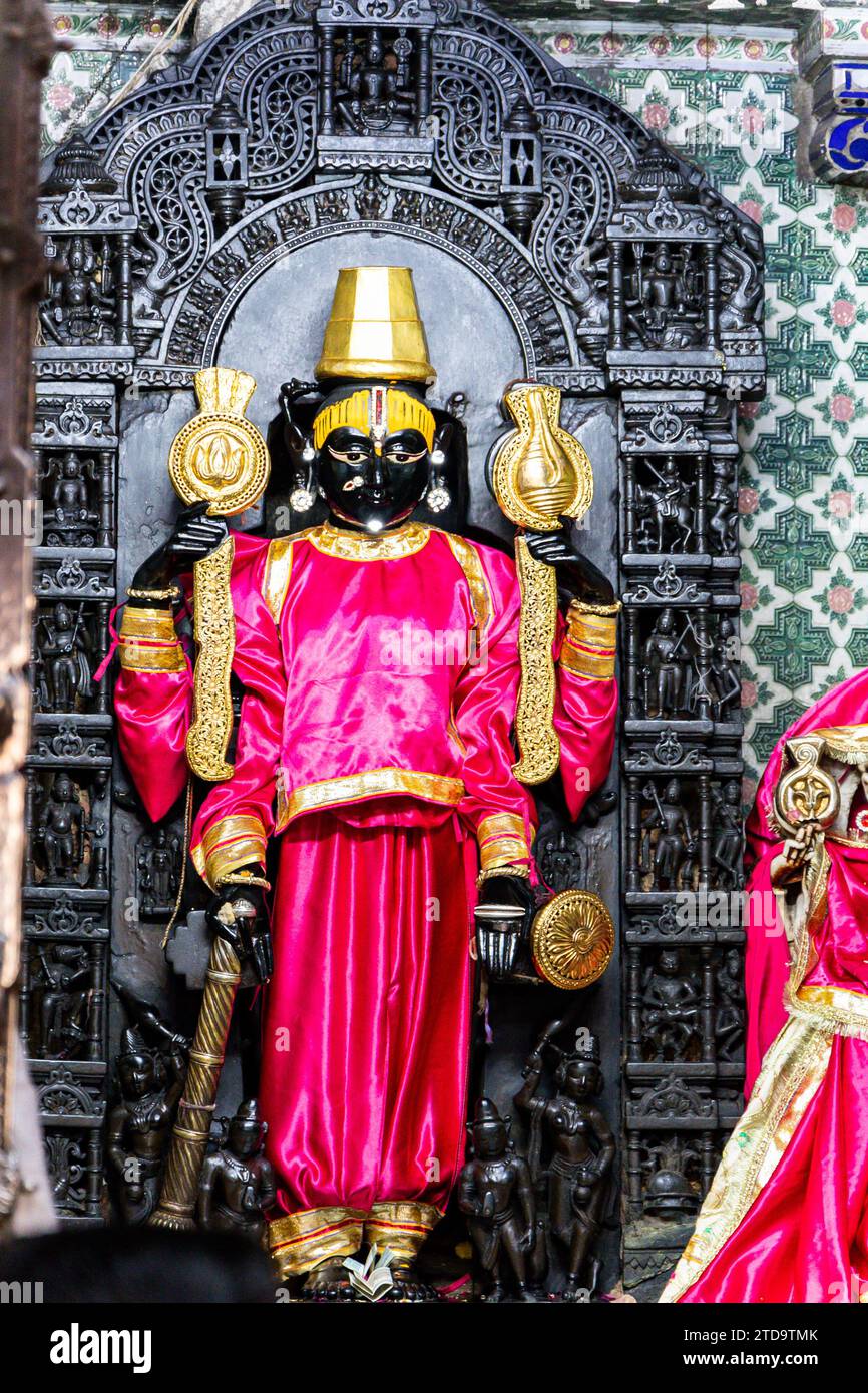 hindu deity Lord Jagannath statue at temple at day from flat angle