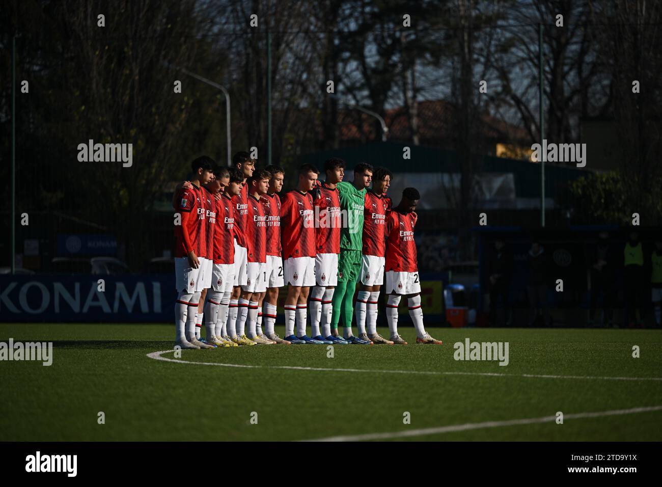 Lineup of AC Milan during the Primavera 1 match between Inter FC