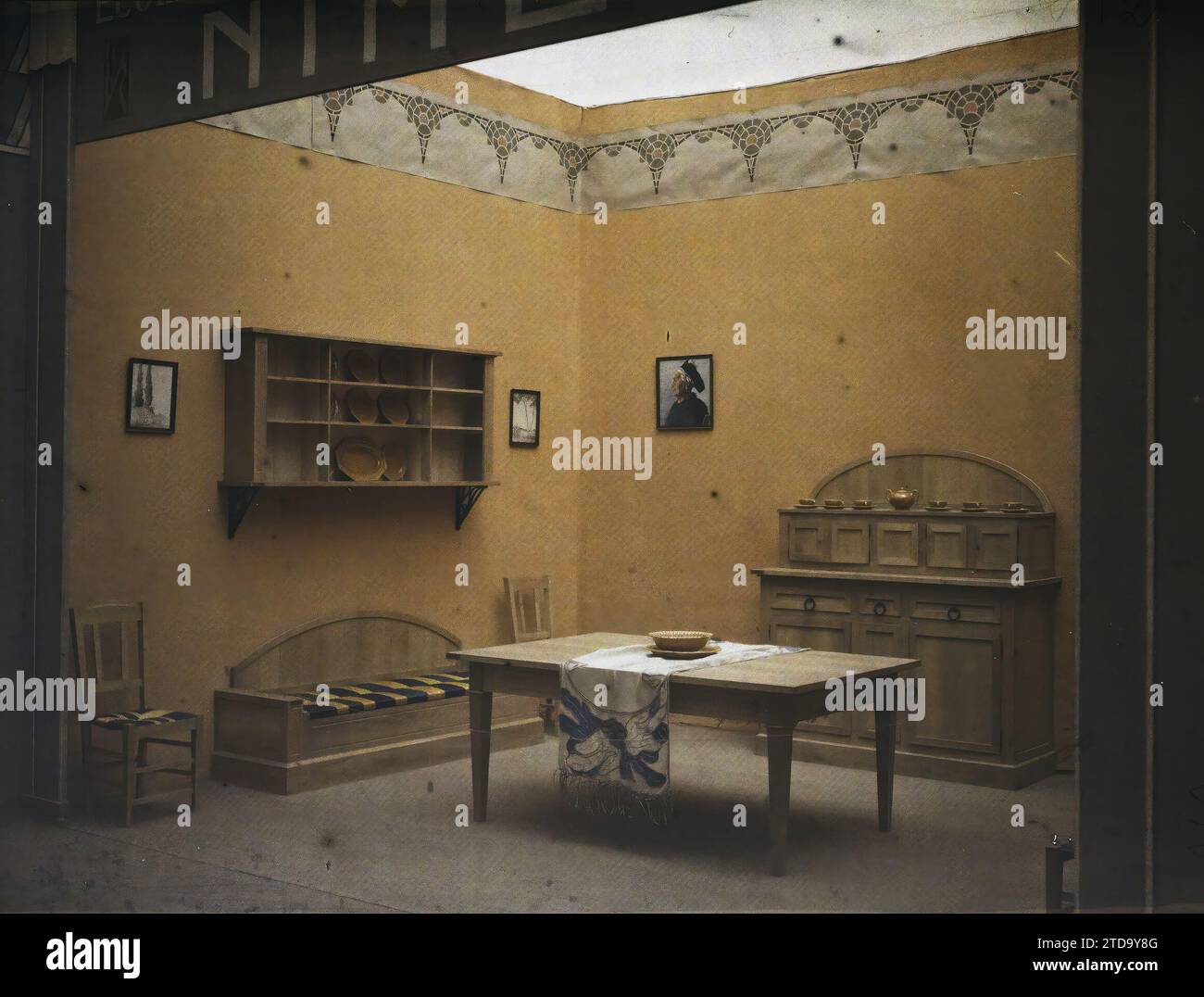 School establishment interior view painted decor decorative arts hi-res ...