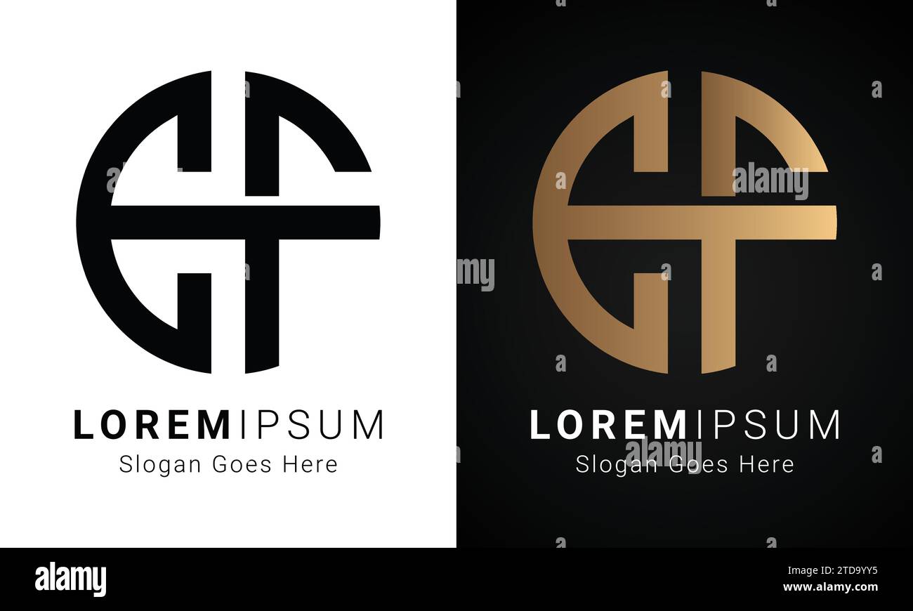 Luxury Initial EF or FE Monogram Text Letter Logo Design Stock Vector