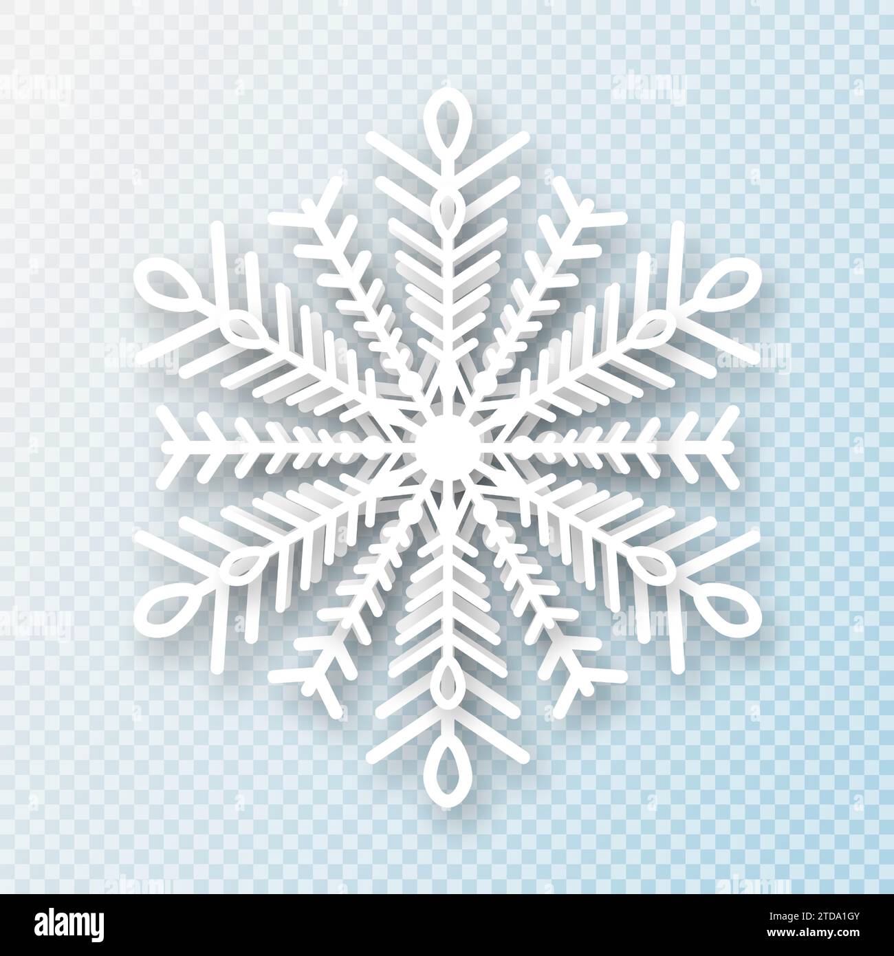White snowflake on a transparent background for winter design ...