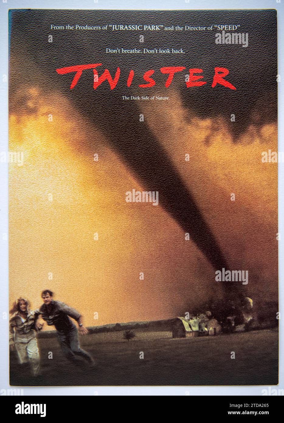 Front cover of publicity information for the movie Twister, an action