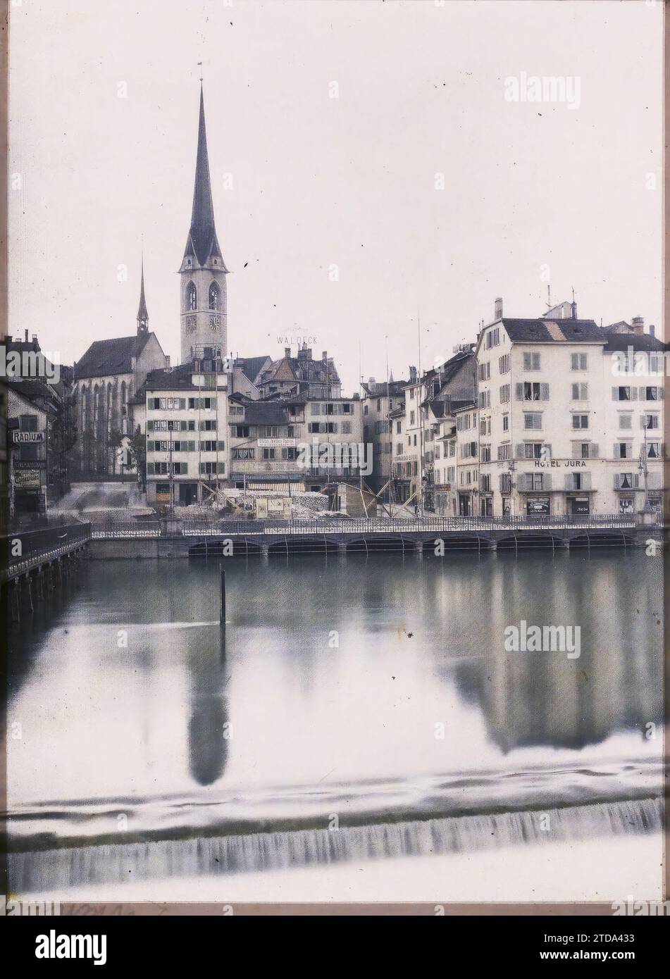 Zürich, Switzerland The Limmatquai at the Rudolf-Brun-Brücke, Religion ...