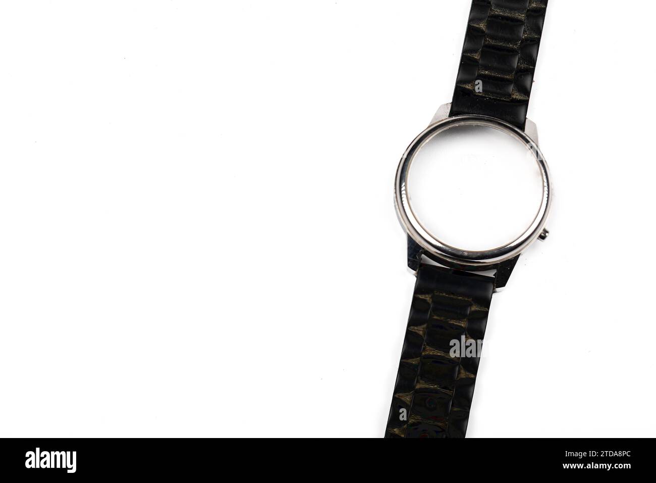 Timeless Elegance: Wristwatches on White Background | Classic, Modern & Minimalist Styles, No watch! Stock Photo