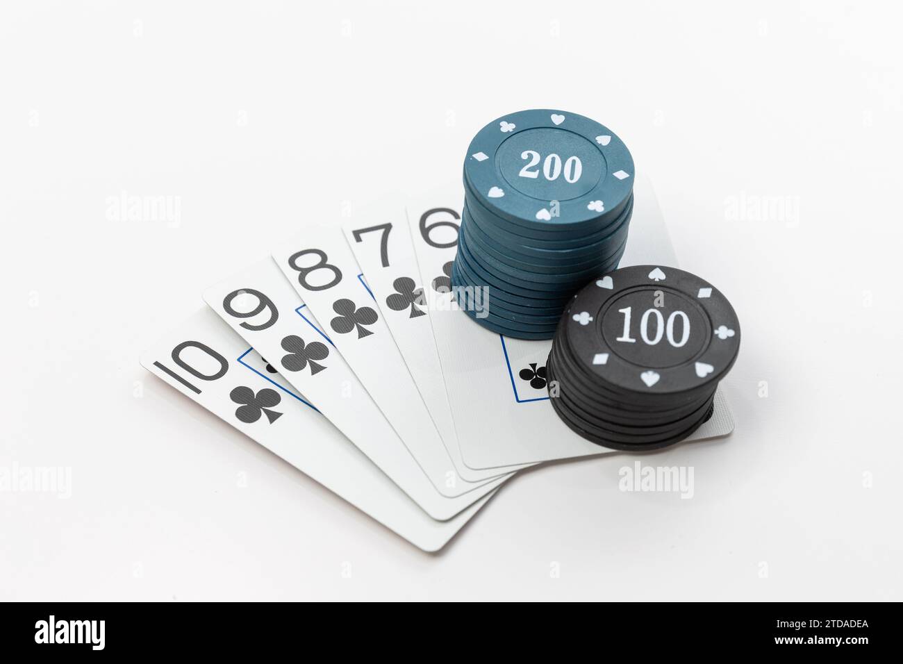 Poker Chips and Poker Cards Stock Photo
