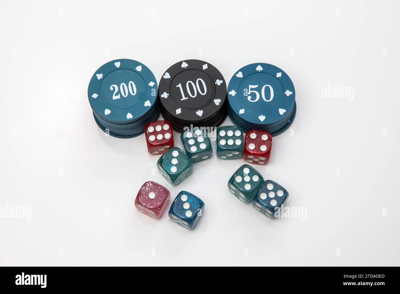 Gambling - Poke Chips and Dice Stock Photo