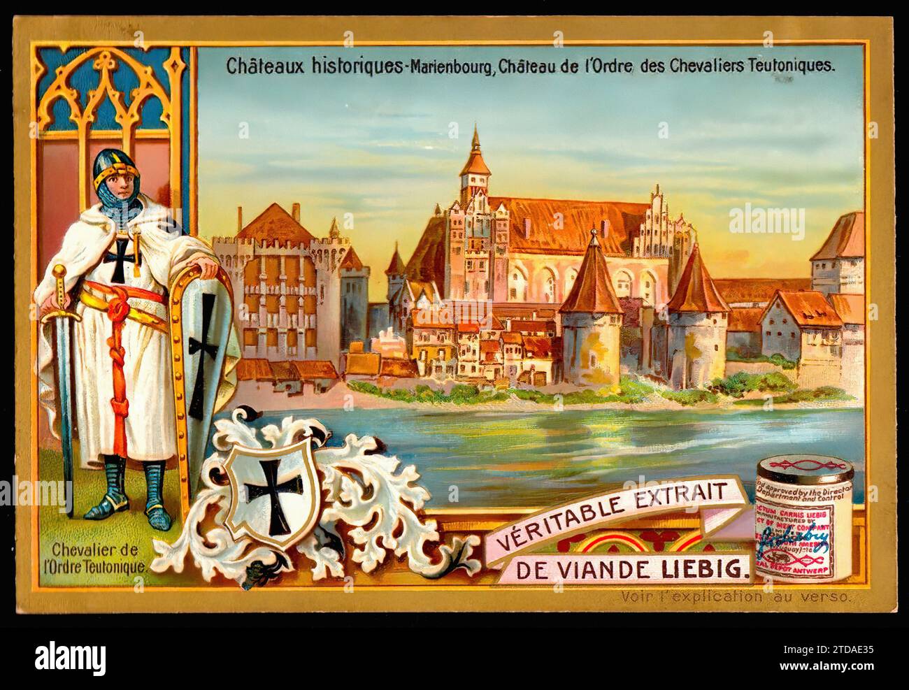 Marienburg Castle - Vintage Liebig Trade Card Tradecard Stock Photo