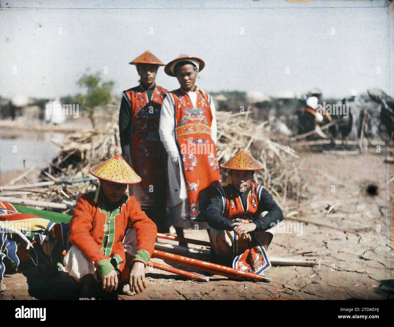 Tonkin, Indochina The funeral procession of a great mandarin, Society