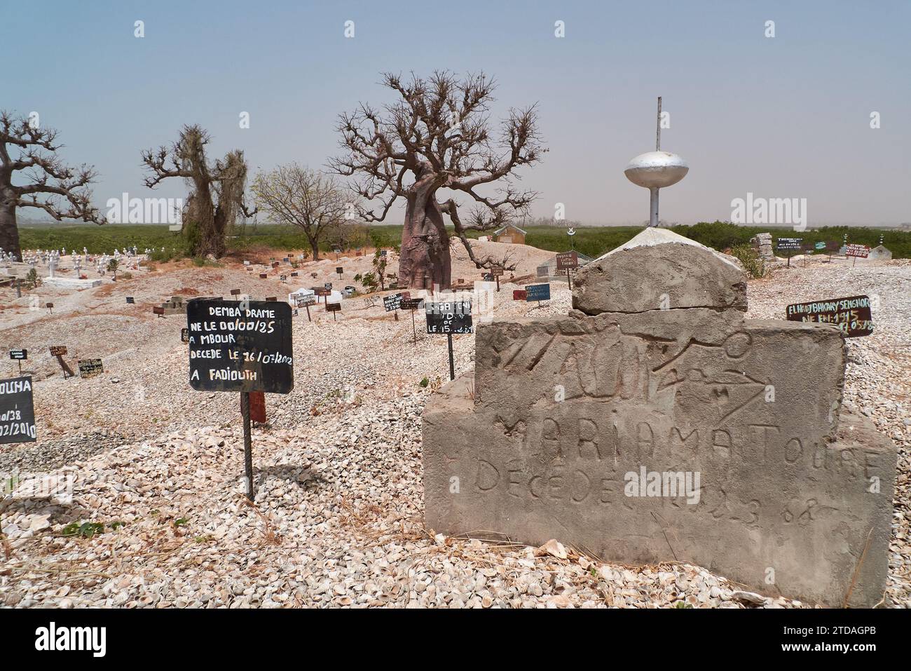 Christian & Muslim Cemetery on Shell island Joal-Fadiouth Senegal Stock Photo