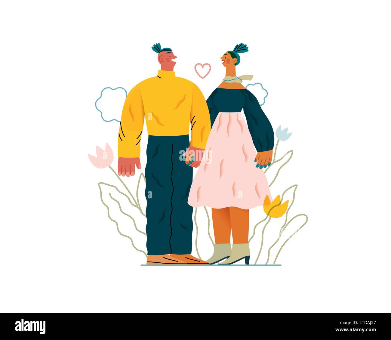 Intimate couple hands Stock Vector Images - Alamy