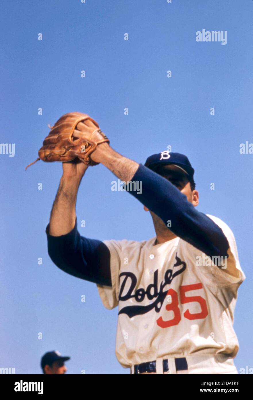 FL MARCH 1957: Pitcher Sal Maglie #35 of the Brooklyn Dodgers poses