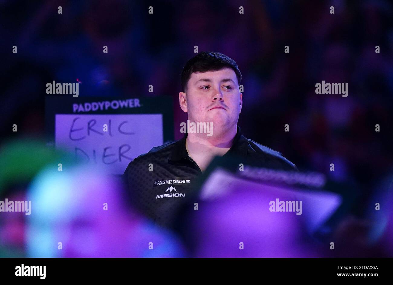 Dylan Slevin walks out to play Florian Hempel (not pictured) on day