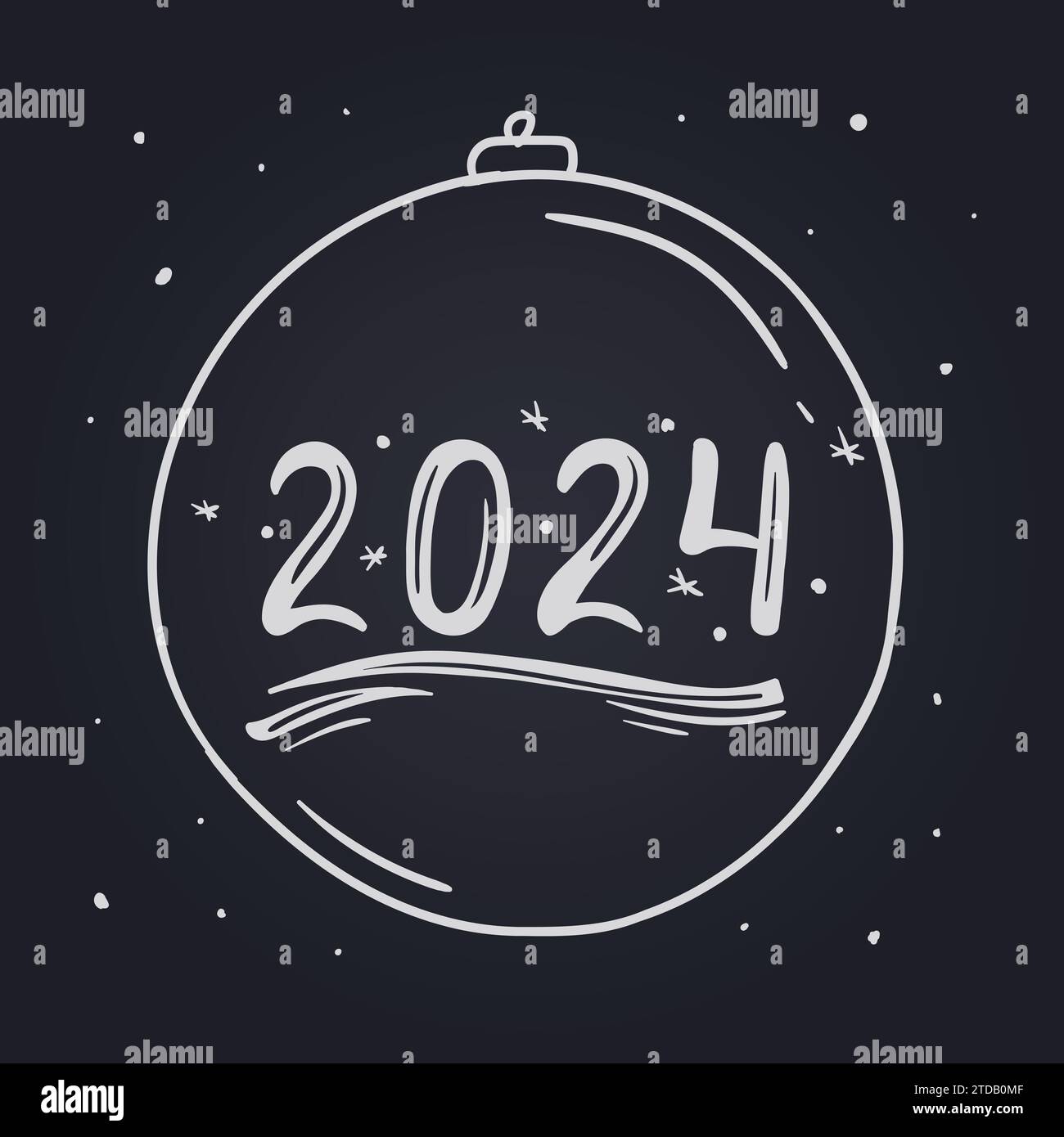 Vector lettering for New Year 2024. Illustration in hand drawn style ...