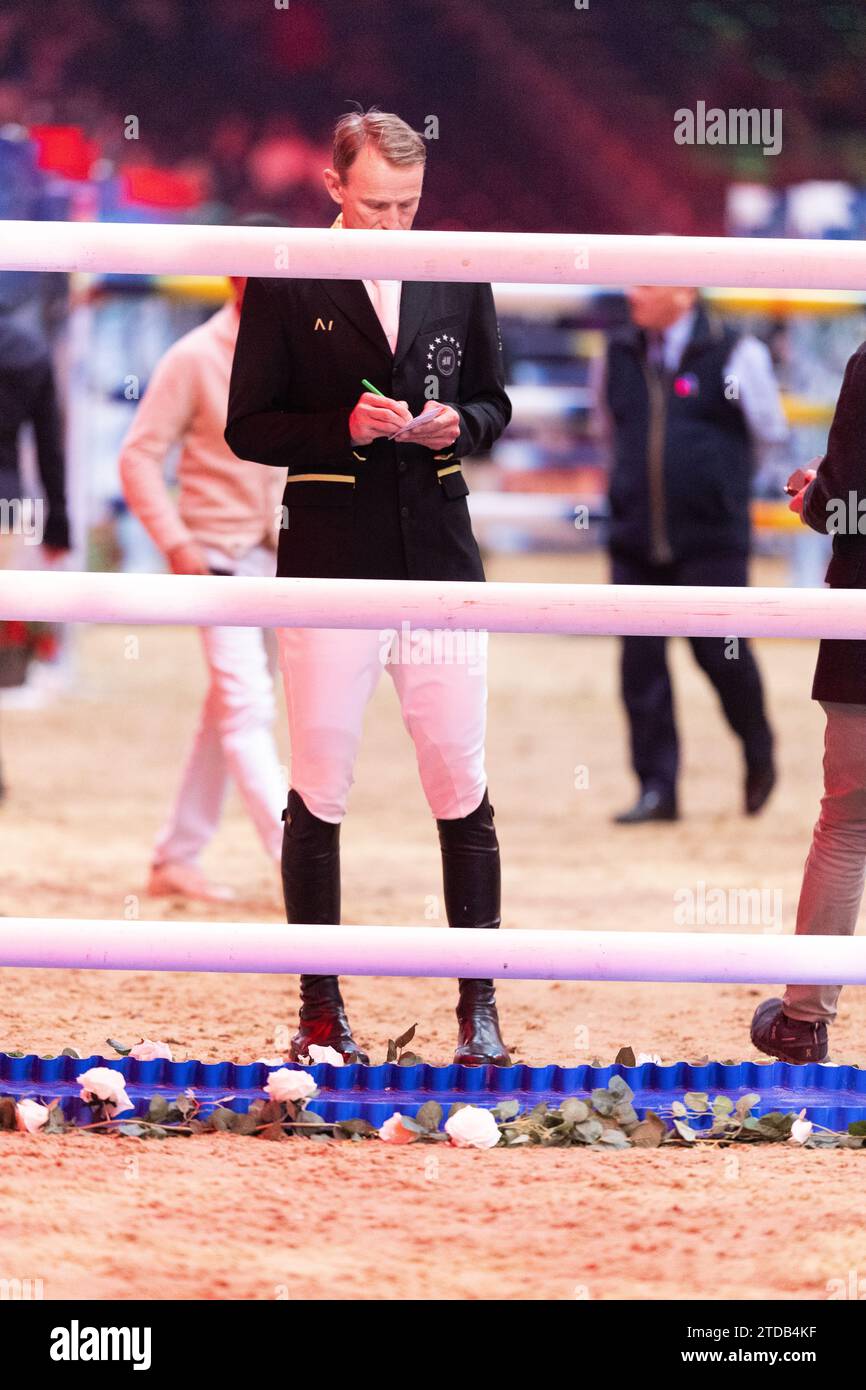 A rider before the Longines FEI Jumping World Cup at the London International Horse Show on