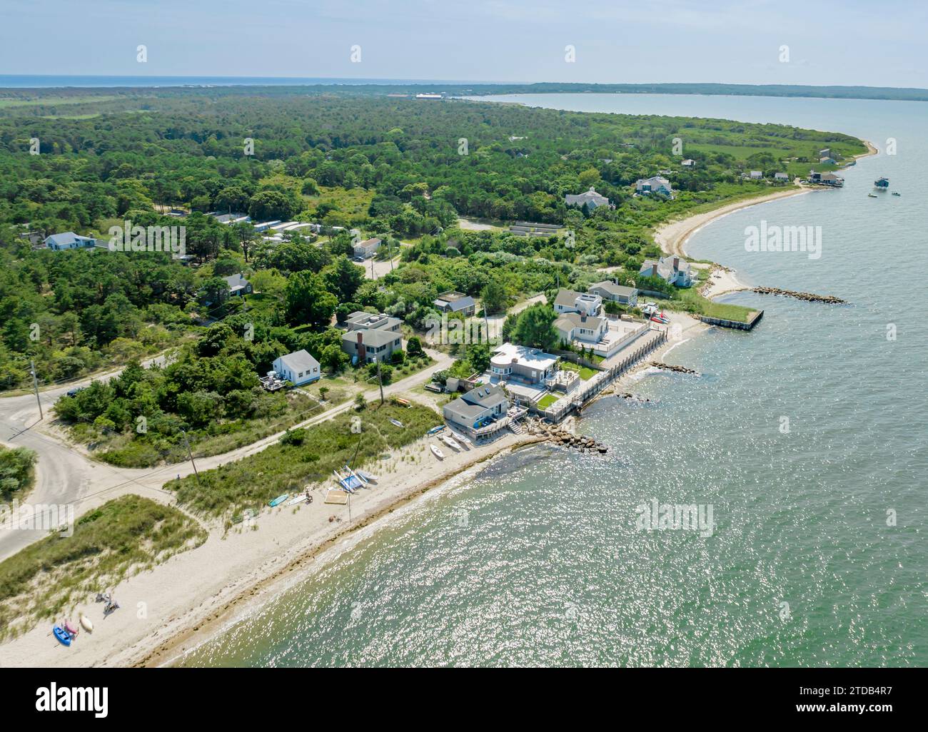 aerial image of shore road and vicinity Stock Photo