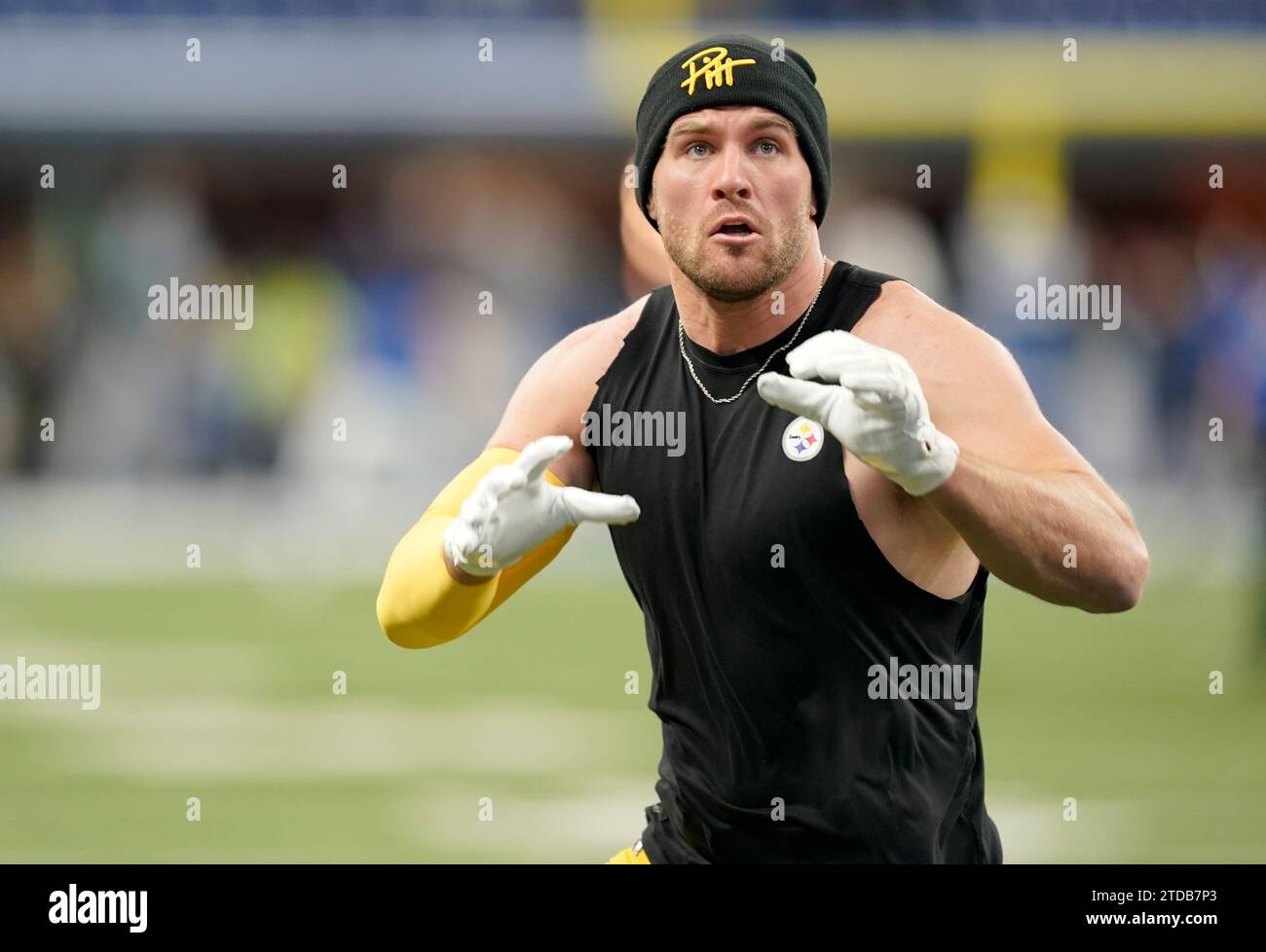 December 16, 2023, blank, blank, USA: Dec. 16, 2023: T.J. Watt #90 during the Pittsburgh Steelers vs Indianapolis Colts game in Indianapolis IN at Lucas Oil Stadium. Brook Ward/AMG (Credit Image: © AMG/AMG via ZUMA Press Wire) EDITORIAL USAGE ONLY! Not for Commercial USAGE! Stock Photo