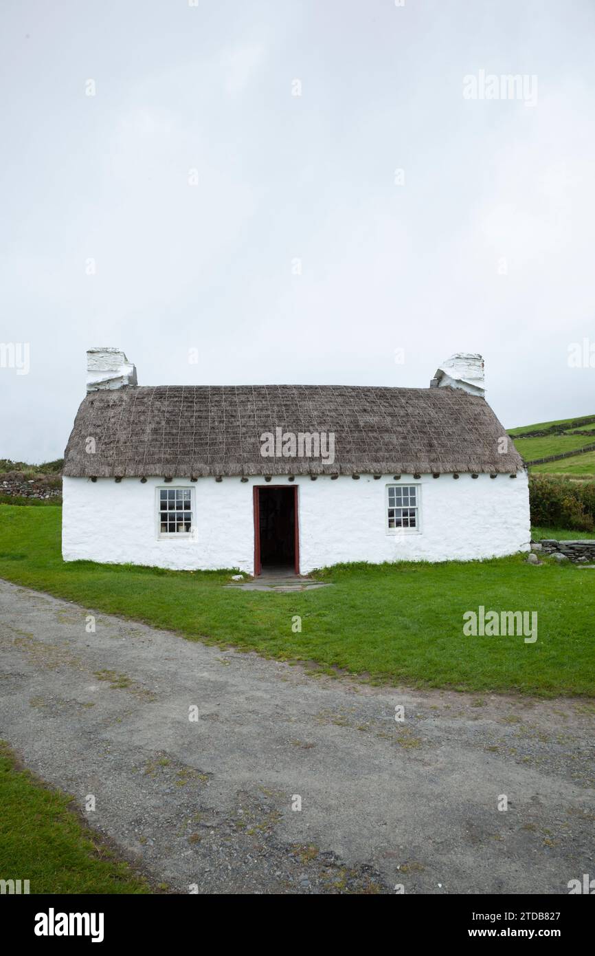 Traditional Cottage. Cregneash, Isle of Man, UK. Stock Photo