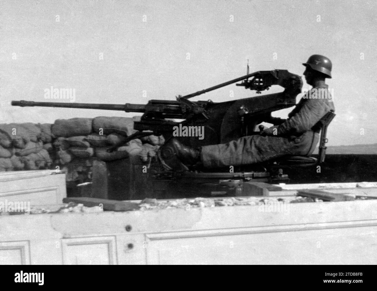 German Anti Aircraft Gun FLAK30 2cm / 20mm - Wehrmacht Luftwaffe Flugabwehrkanone FLAK 30 2 cm / 20 mm Stock Photo
