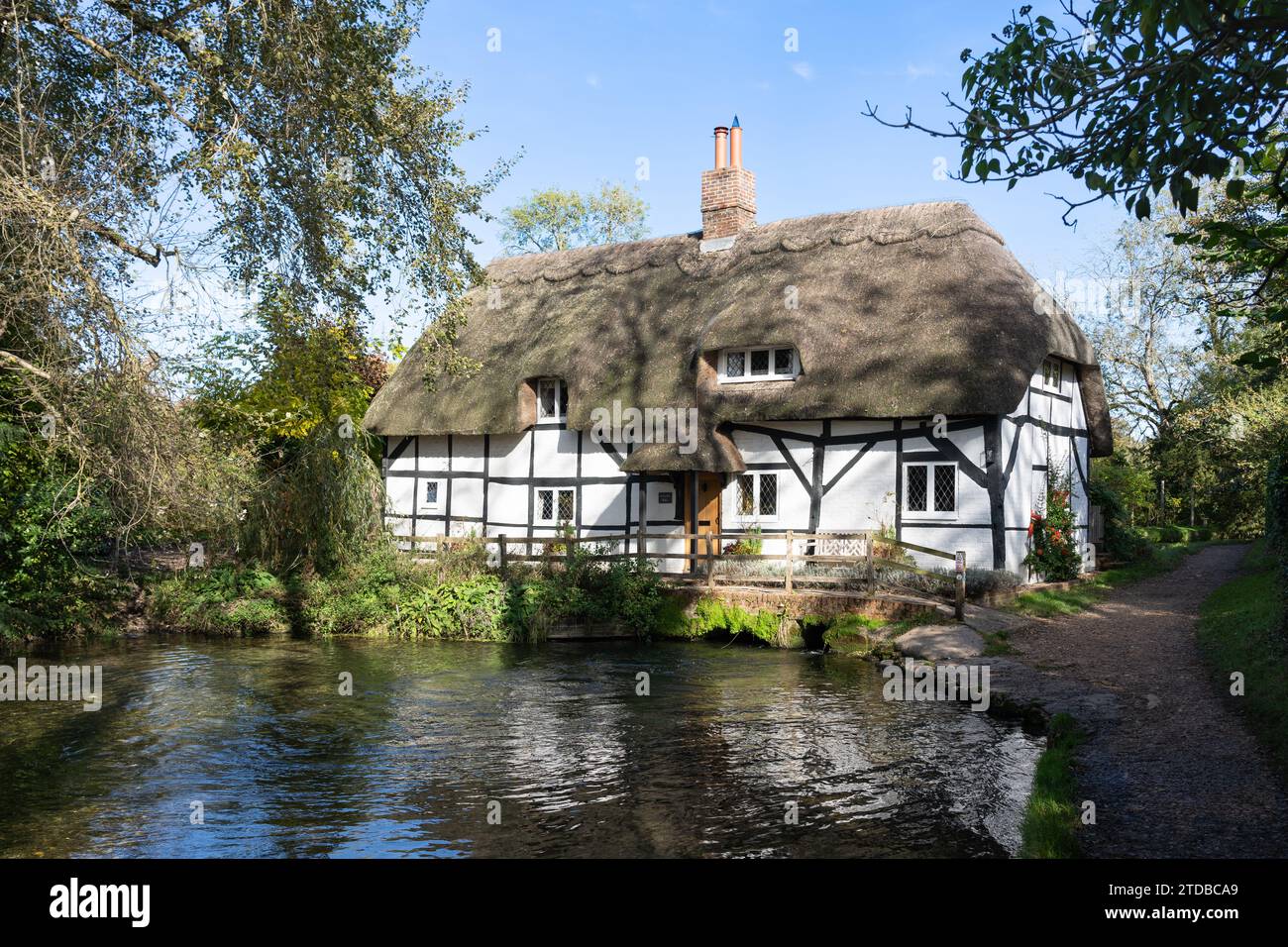 Grade II listed 17th century Fulling Mill on the river Alre in New Alresford, formerly used for the fulling of sheep's wool cloth. Hampshire, UK Stock Photo