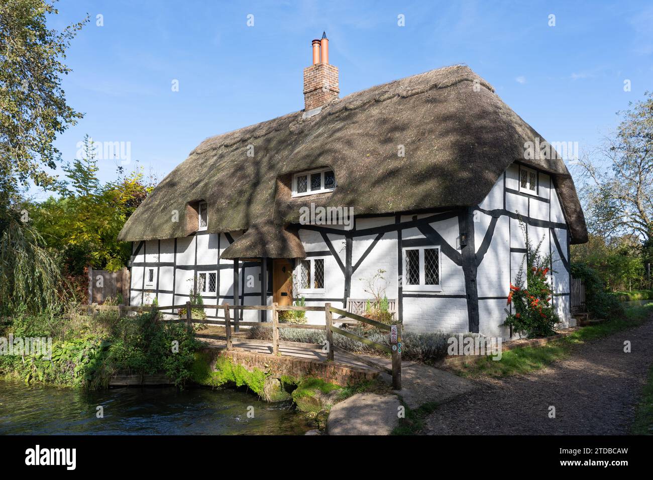 Grade II listed 17th century Fulling Mill on the river Alre in New Alresford, formerly used for the fulling of sheep's wool cloth. Hampshire, UK Stock Photo