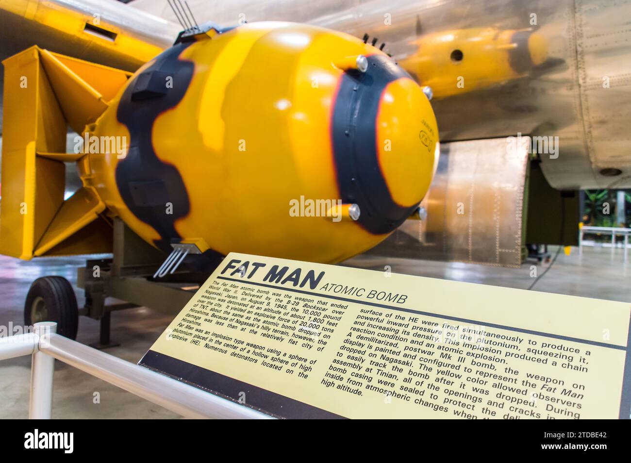Replica of Fat Man Nuclear Weapon used in World War II to bomb Nagasaki Stock Photo