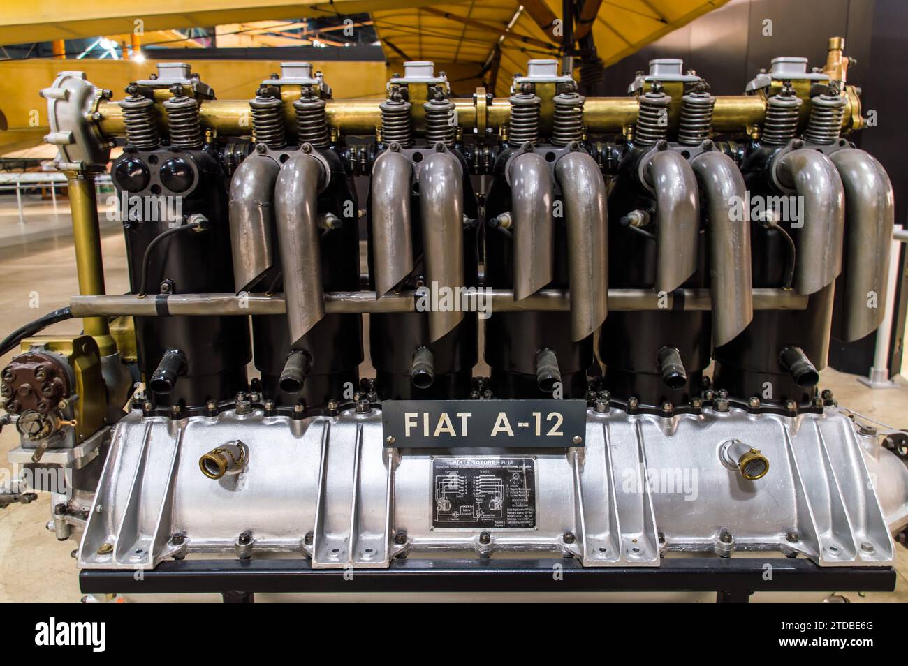 Fiat A.12 was a six-cylinder liquid-cooled in-line engine Stock Photo