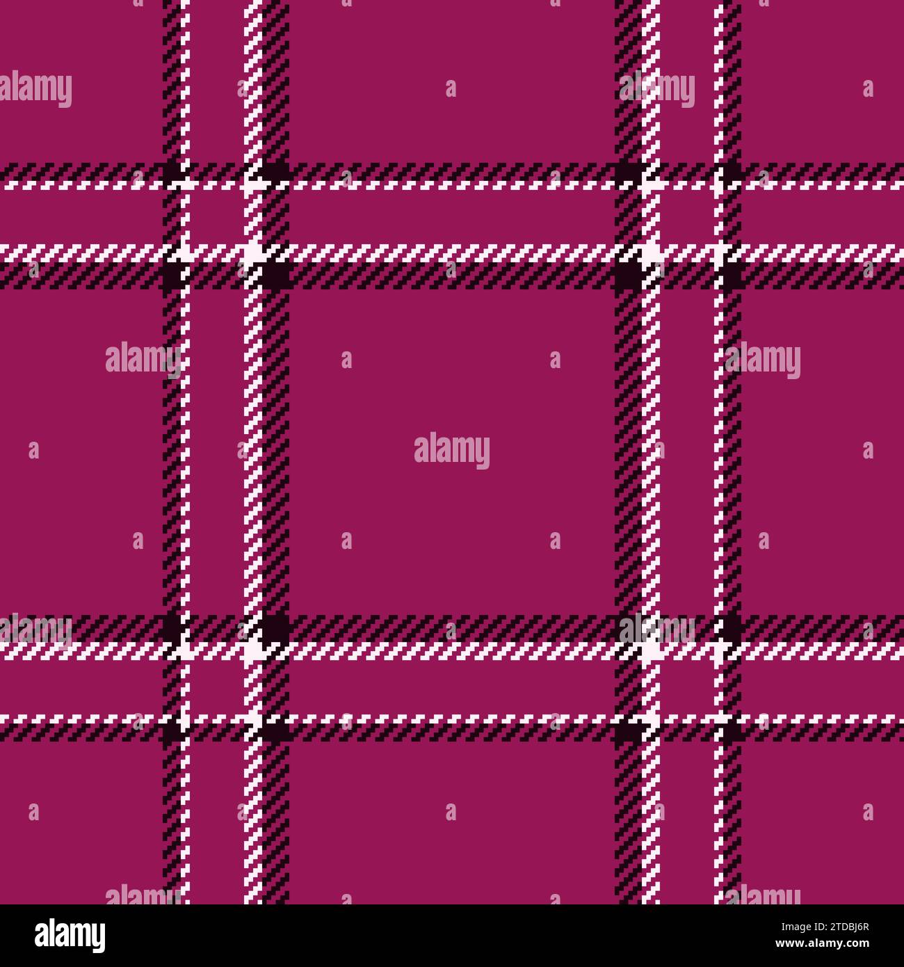 Cosy textile check fabric, advertising plaid background vector. Random seamless texture pattern tartan in pink and black colors. Stock Vector