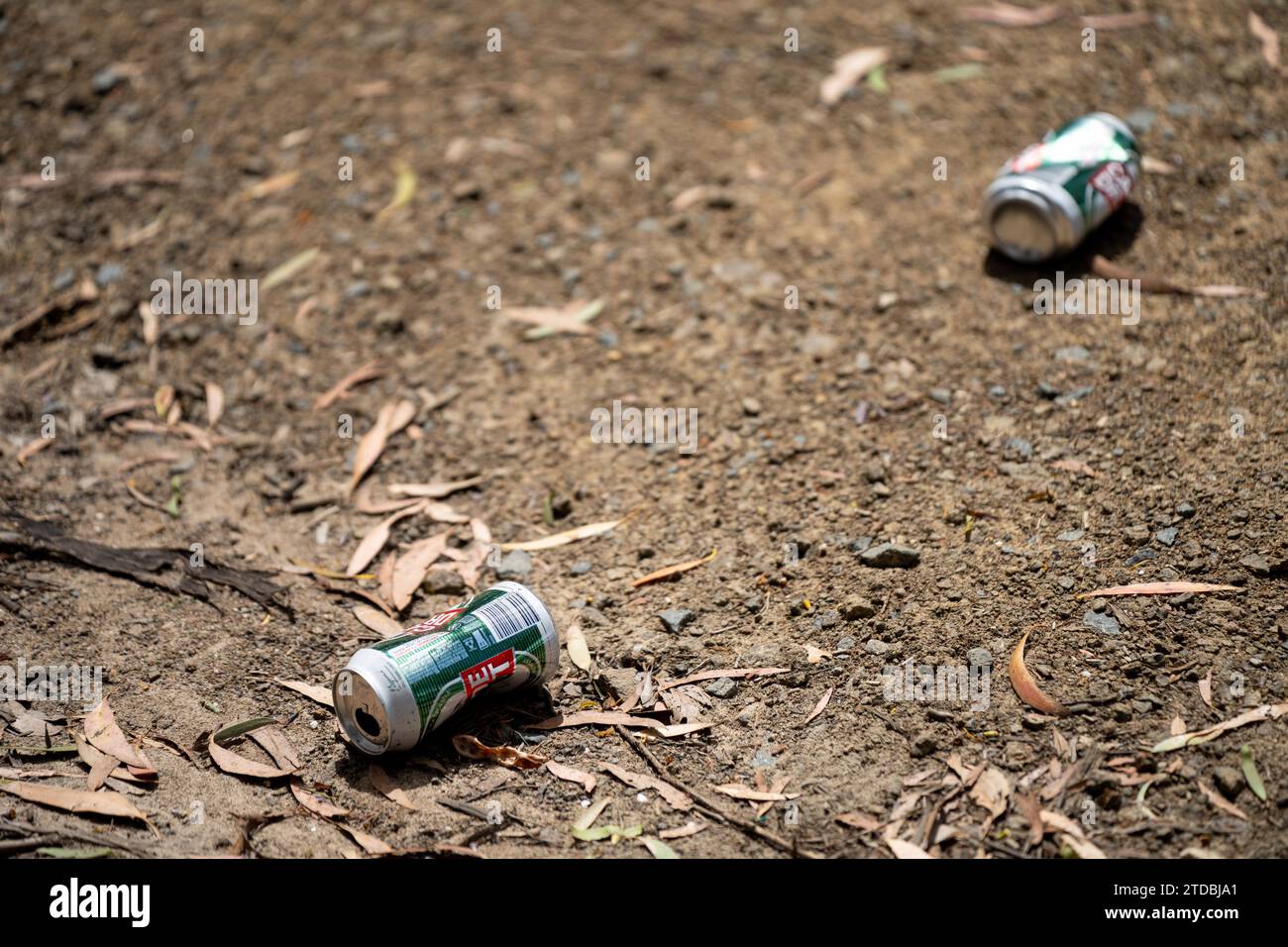 beer can rubbish on the ground in australia Stock Photo Alamy