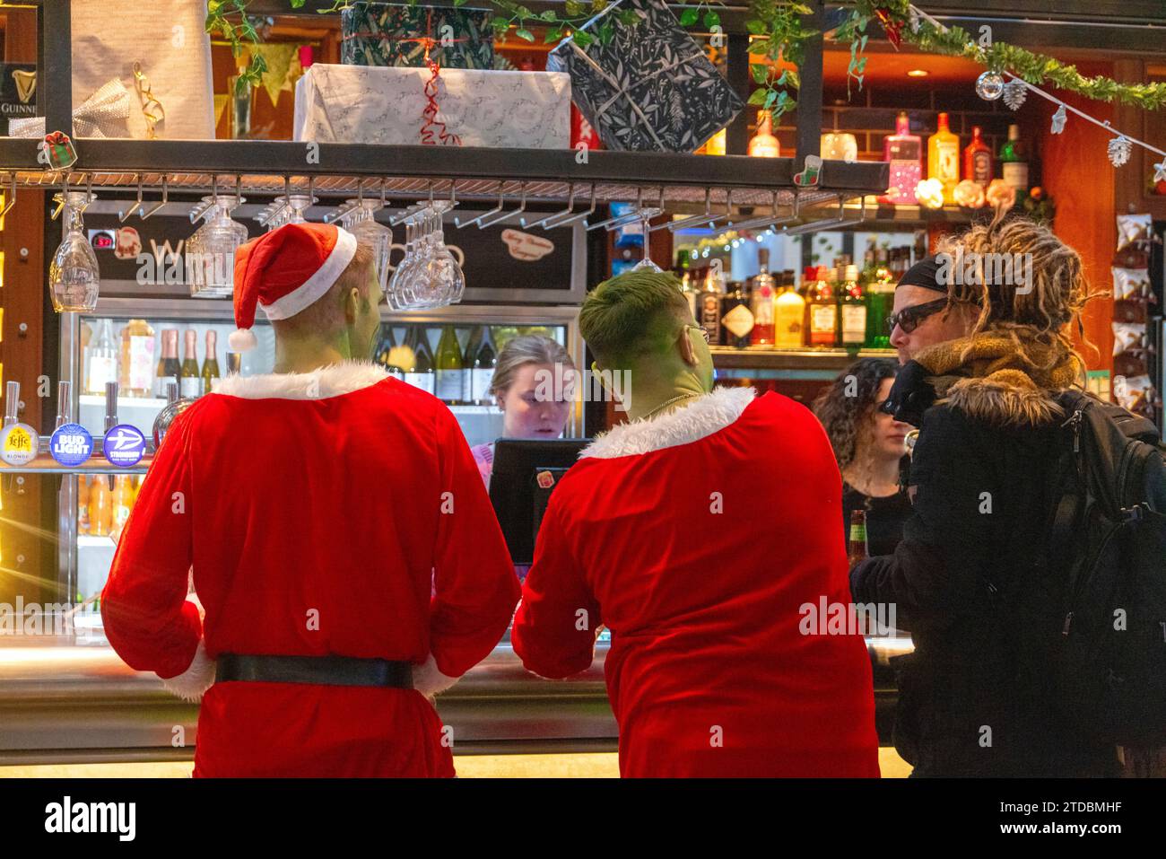 christmas cheer at Wetherspoons Stock Photo