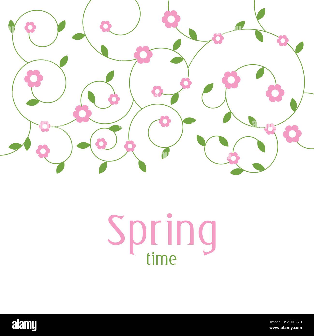 Spring flowers decorative background template with copy space Stock Vector