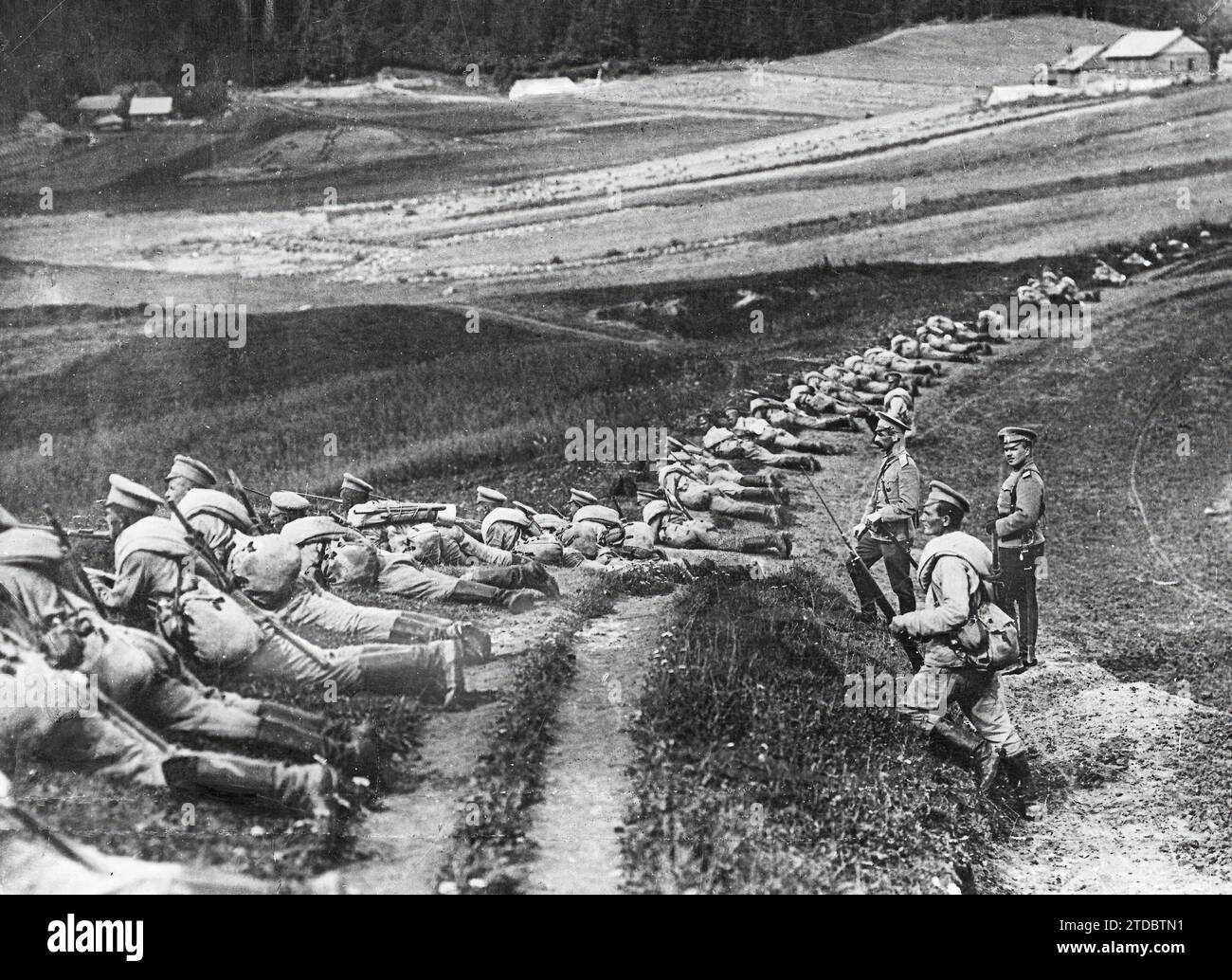 06/30/1916. The War on the Eastern Front. Russian Infantry Shooting the ...