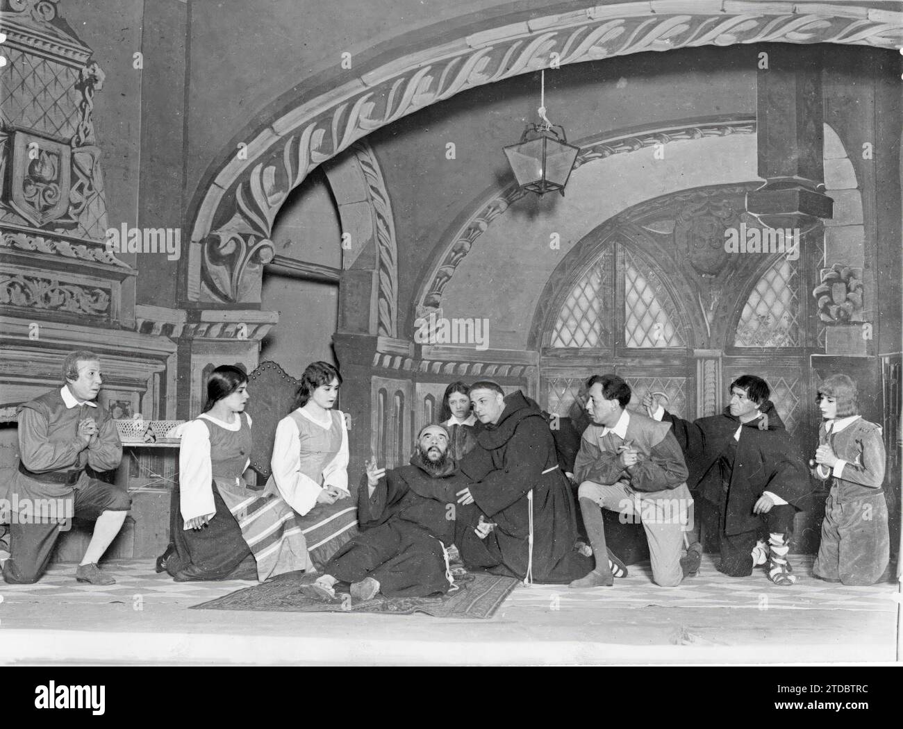 03/25/1917. At the Cervantes theater. A scene from the Drama, by Rey Soto, "love that conquers