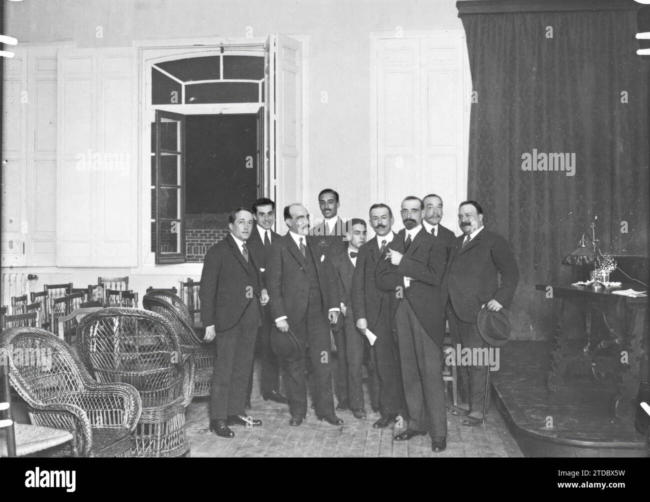 05/07/1917. In the student residence. Mr. Francisco Cambo (X) after his conference last night about The 'Financial Liquidation of the War'. Credit: Album / Archivo ABC / Julio Duque Stock Photo
