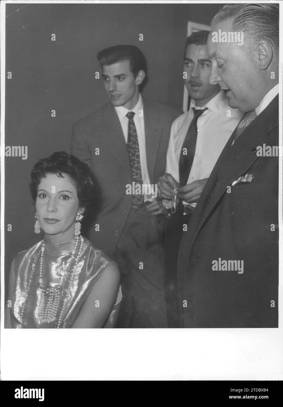 12/31/1958. Conchita Montes, Conrado Blanco and the director Antonio de Cabo. Credit: Album / Archivo ABC / Basabe Stock Photo