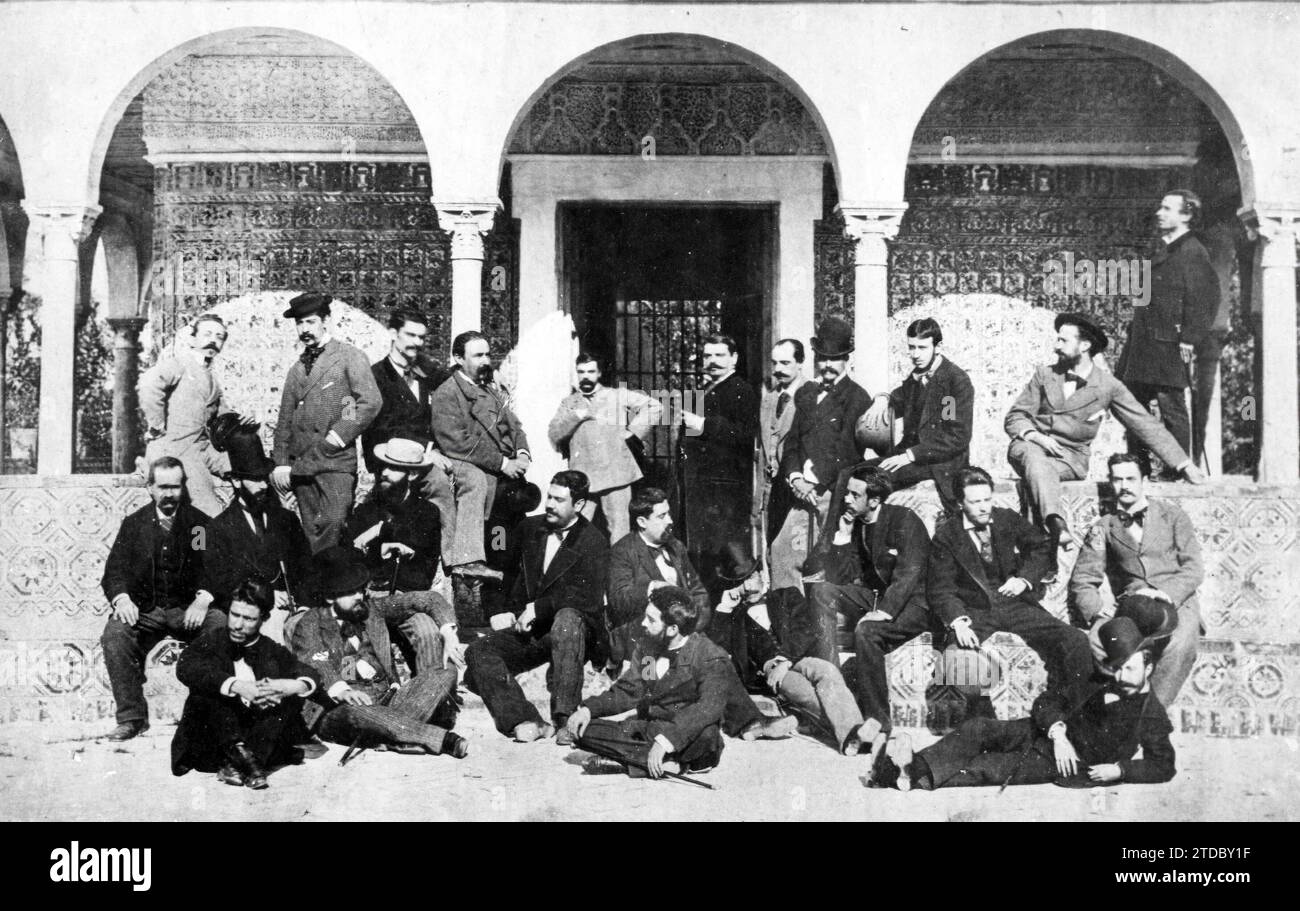 12/31/1889. Pavilion of Charles V in the Sevillian Alcazar - image Described in the old Sevillanos article by Andrés Vázquez, in Abc Sevilla on February 4, 1950. Credit: Album / Archivo ABC / Serrano Stock Photo