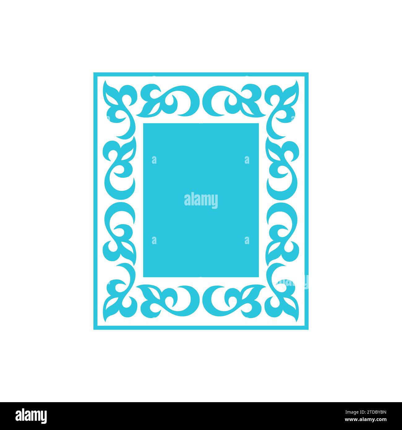 Classical floral frame. From blue icon set. Stock Vector