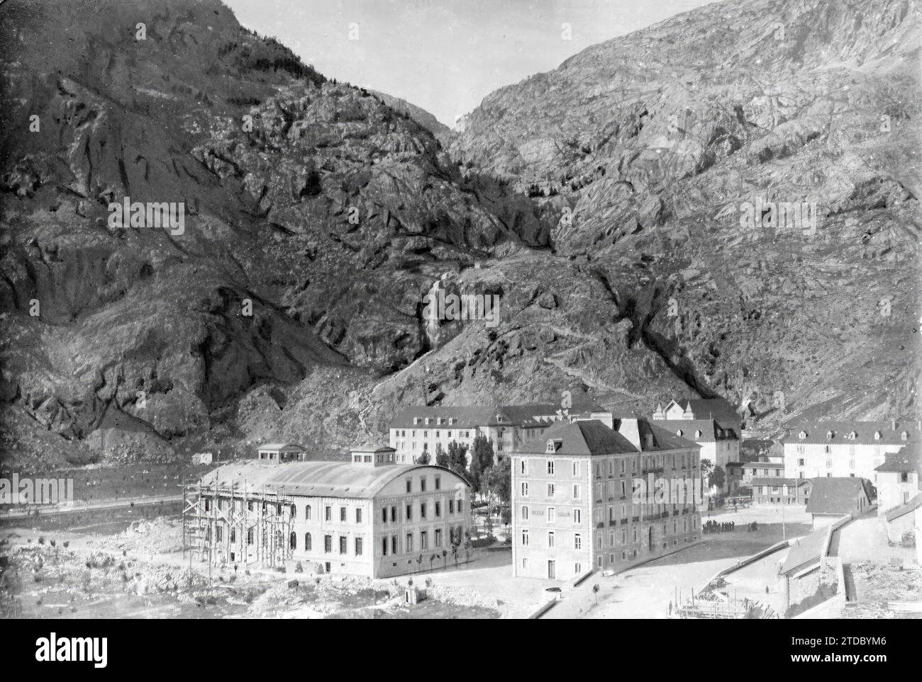 Panticosa (Huesca), July 1916. General view of the Panticosa spa. Credit: Album / Archivo ABC Stock Photo