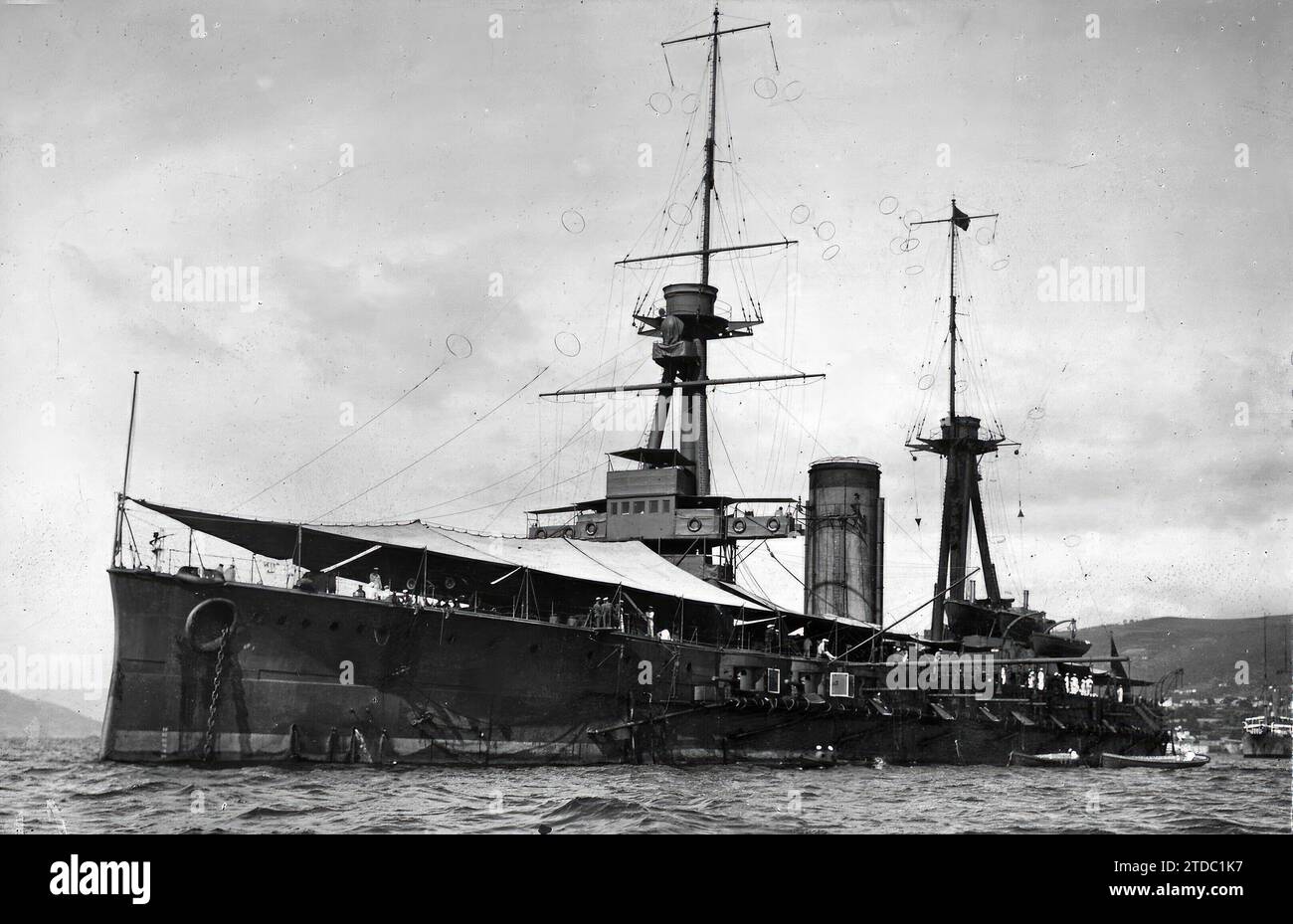 07/31/1917. In the Bay of Vigo - the Battleship 'Spain' - photo Jaime Pacheco. Credit: Album / Archivo ABC Stock Photo