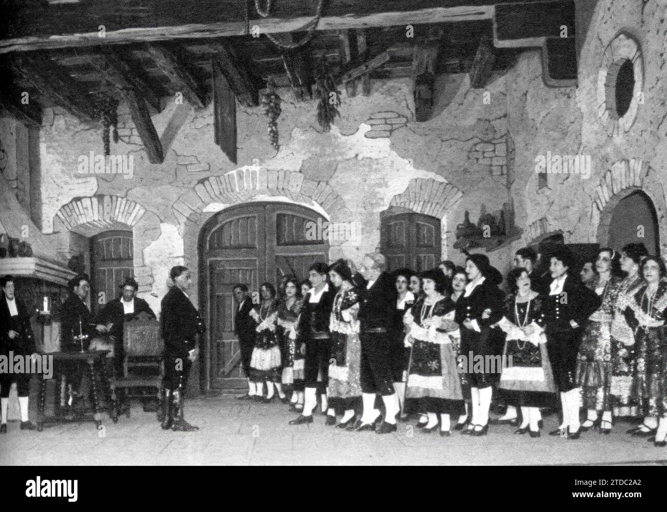 Theatrical performance by Marcos Redondo. 'the song of the Arriero', at the Victoria Theater in Barcelona, year 1930. Credit: Album / Archivo ABC Stock Photo