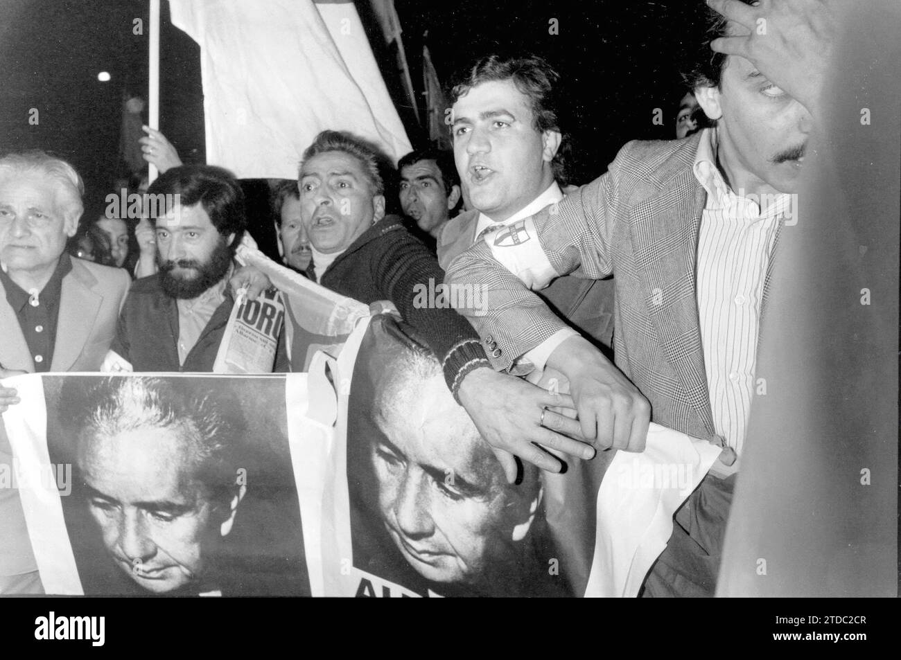 05/08/1978. Demonstration in Rome for the murder of Aldo Moro by the Red Brigades. Credit: Album / Archivo ABC Stock Photo