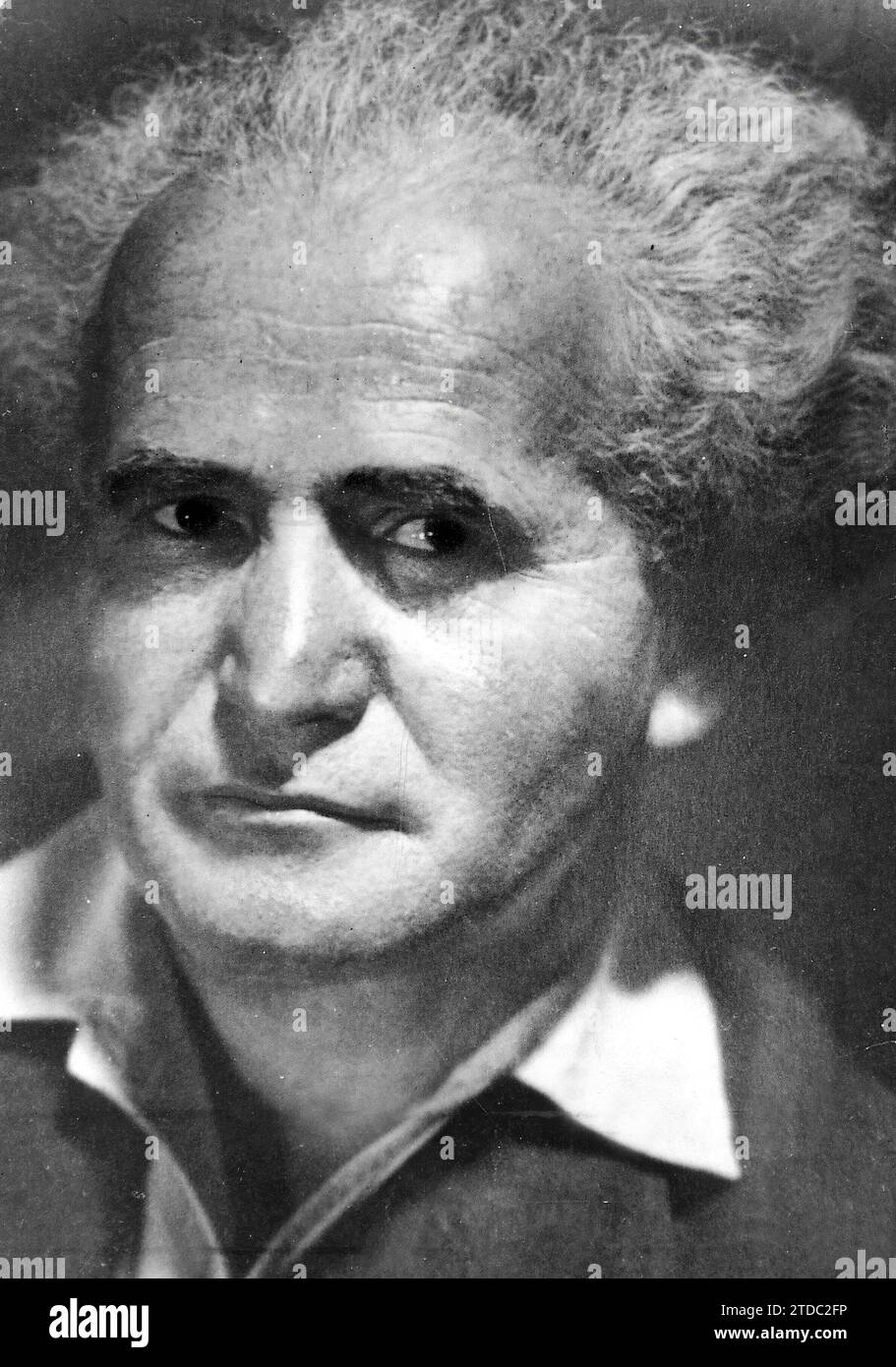 12/31/1947. Portrait of the First Israeli Minister, David ben Gurion ...